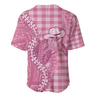Pink Hawaii Palaka Cowboy Turtle Baseball Jersey Hawaiian Paniolo Puakenikeni Maile Lei - Polynesian Pride