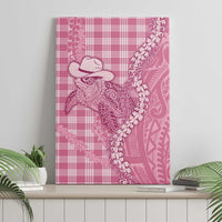 Pink Hawaii Palaka Cowboy Turtle Canvas Wall Art Hawaiian Paniolo Puakenikeni Maile Lei - Polynesian Pride