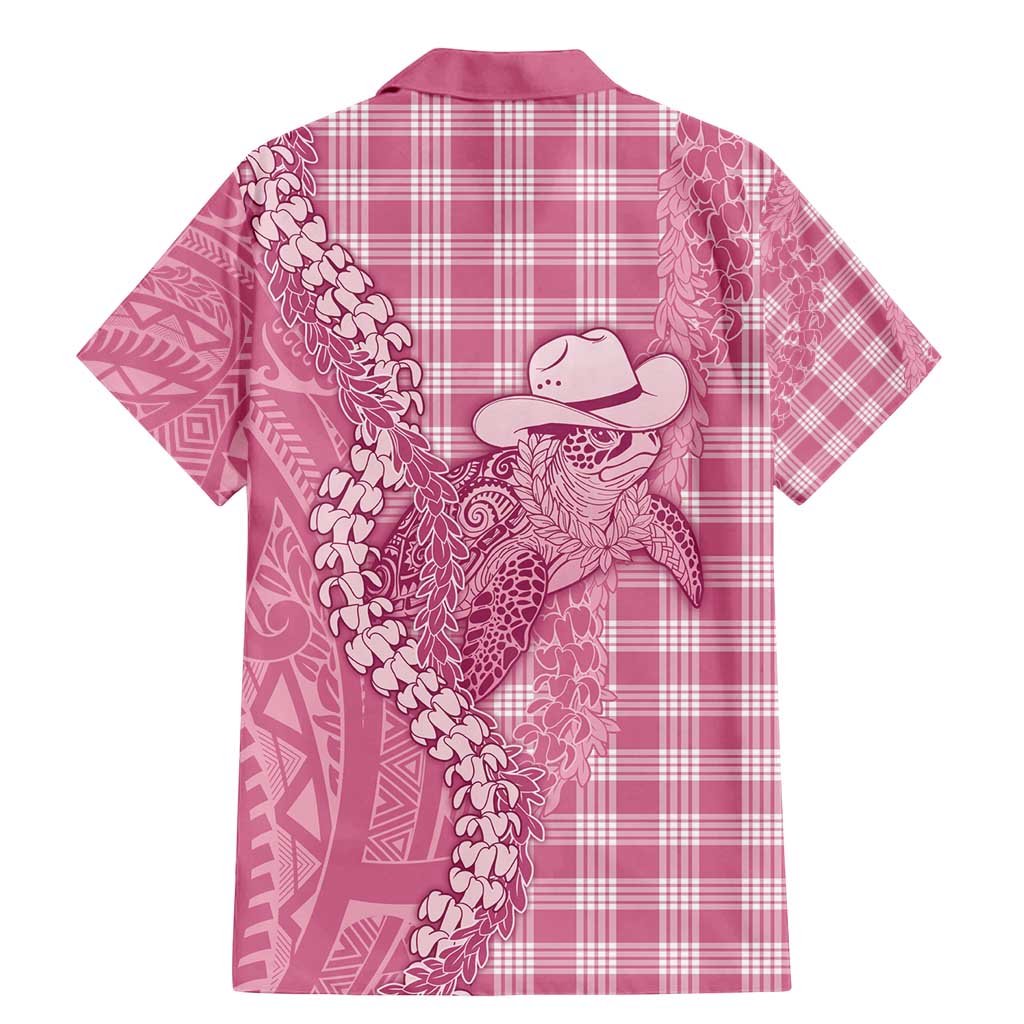 Pink Hawaii Palaka Cowboy Turtle Family Matching Mermaid Dress and Hawaiian Shirt Hawaiian Paniolo Puakenikeni Maile Lei - Polynesian Pride