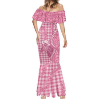 Pink Hawaii Palaka Cowboy Turtle Mermaid Dress Hawaiian Paniolo Puakenikeni Maile Lei - Polynesian Pride