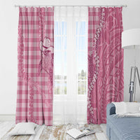 Pink Hawaii Palaka Cowboy Turtle Window Curtain Hawaiian Paniolo Puakenikeni Maile Lei - Polynesian Pride