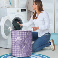 Purple Hawaii Palaka Cowboy Turtle Laundry Basket Hawaiian Paniolo Puakenikeni Maile Lei - Polynesian Pride