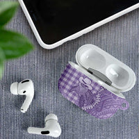 Purple Hawaii Palaka Cowboy Turtle AirPods Case Hawaiian Paniolo Puakenikeni Maile Lei - Polynesian Pride