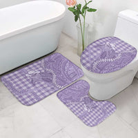 Purple Hawaii Palaka Cowboy Turtle Bathroom Set Hawaiian Paniolo Puakenikeni Maile Lei - Polynesian Pride