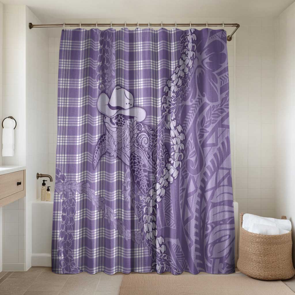 Purple Hawaii Palaka Cowboy Turtle Bathroom Set Hawaiian Paniolo Puakenikeni Maile Lei - Polynesian Pride