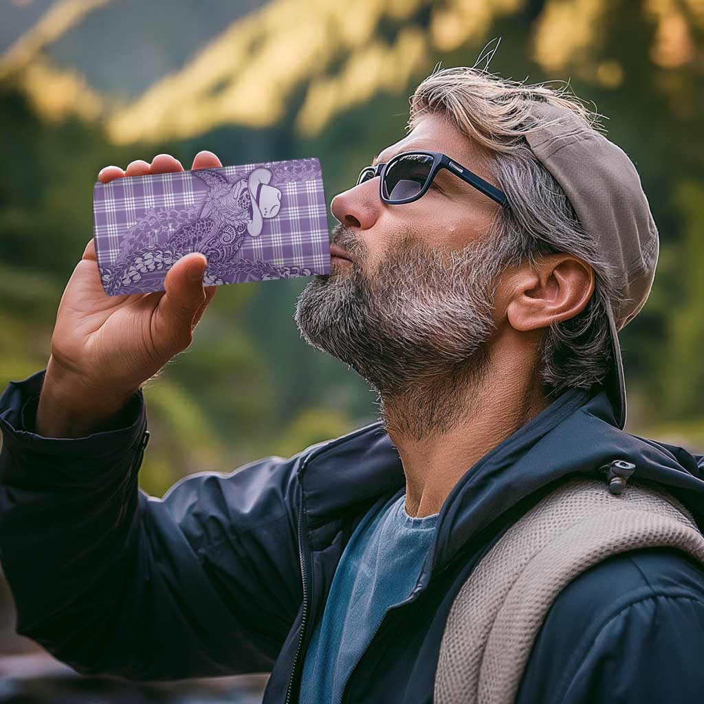 Purple Hawaii Palaka Cowboy Turtle 4 in 1 Can Cooler Tumbler Hawaiian Paniolo Puakenikeni Maile Lei - Polynesian Pride
