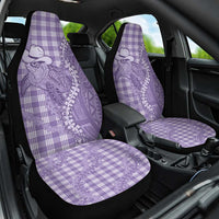 Purple Hawaii Palaka Cowboy Turtle Car Seat Cover Hawaiian Paniolo Puakenikeni Maile Lei - Polynesian Pride