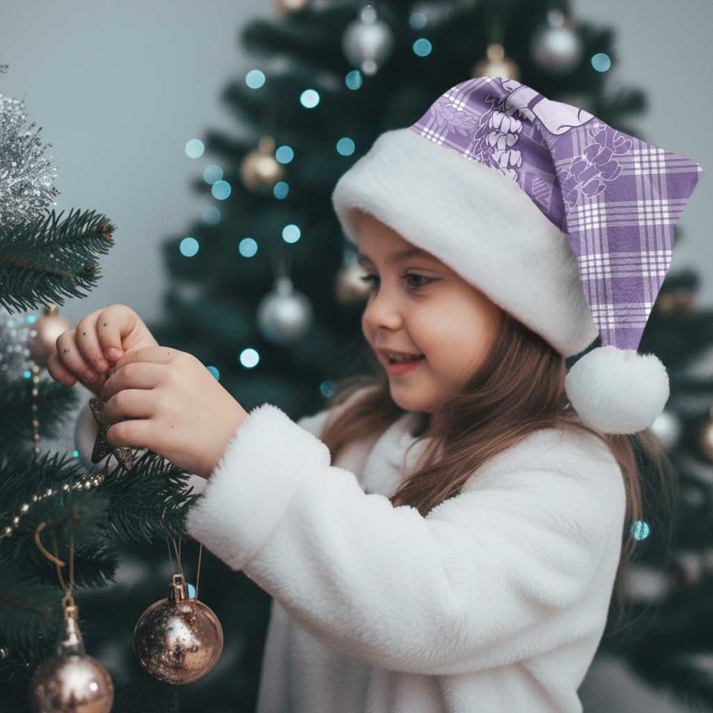 Purple Hawaii Palaka Cowboy Turtle Christmas Santa Hat Hawaiian Paniolo Puakenikeni Maile Lei - Polynesian Pride