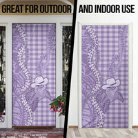 Purple Hawaii Palaka Cowboy Turtle Door Cover Hawaiian Paniolo Puakenikeni Maile Lei - Polynesian Pride