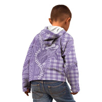 Purple Hawaii Palaka Cowboy Turtle Kid Hoodie Hawaiian Paniolo Puakenikeni Maile Lei - Polynesian Pride