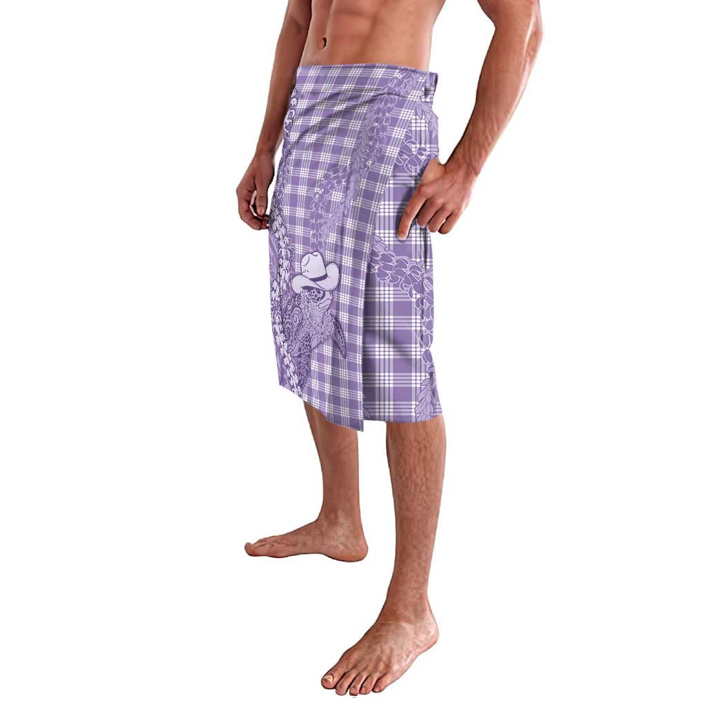 Purple Hawaii Palaka Cowboy Turtle Lavalava Hawaiian Paniolo Puakenikeni Maile Lei - Polynesian Pride
