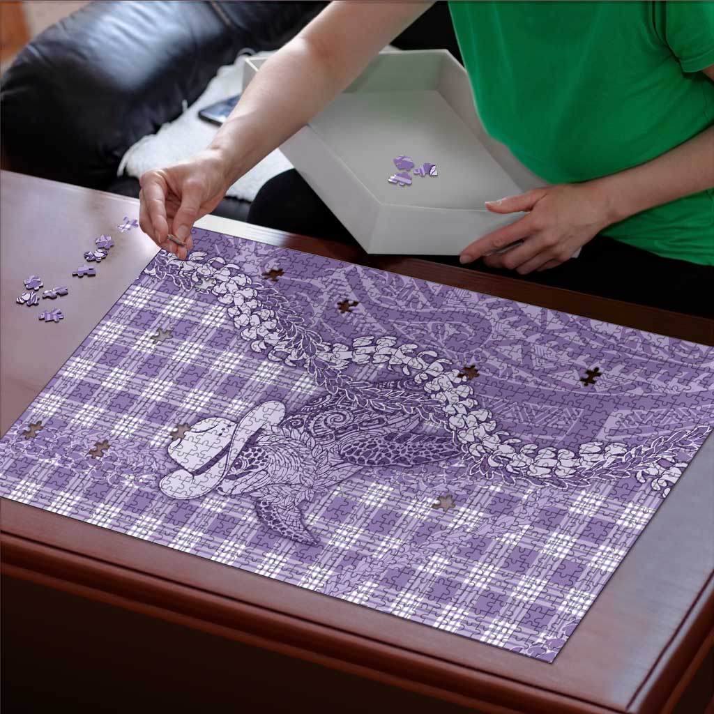 Purple Hawaii Palaka Cowboy Turtle Puzzle Hawaiian Paniolo Puakenikeni Maile Lei - Polynesian Pride