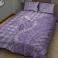 Purple Hawaii Palaka Cowboy Turtle Quilt Bed Set Hawaiian Paniolo Puakenikeni Maile Lei - Polynesian Pride