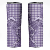 Purple Hawaii Palaka Cowboy Turtle Skinny Tumbler Hawaiian Paniolo Puakenikeni Maile Lei - Polynesian Pride