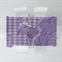 Purple Hawaii Palaka Cowboy Turtle Tablecloth Hawaiian Paniolo Puakenikeni Maile Lei - Polynesian Pride