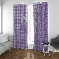 Purple Hawaii Palaka Cowboy Turtle Window Curtain Hawaiian Paniolo Puakenikeni Maile Lei - Polynesian Pride