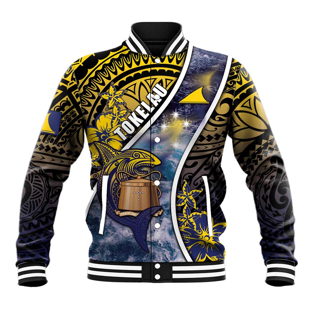 Personalised Tokelau Baseball Jacket National Badge Waves Style