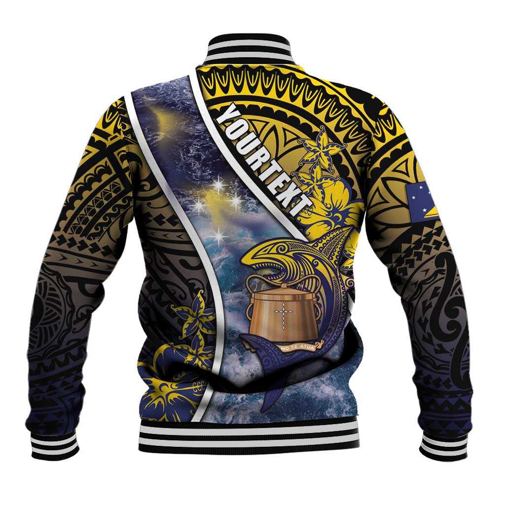 Personalised Tokelau Baseball Jacket National Badge Waves Style
