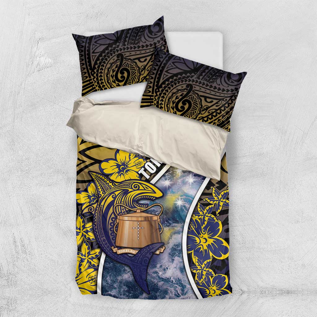 Tokelau Bedding Set National Badge Waves Style