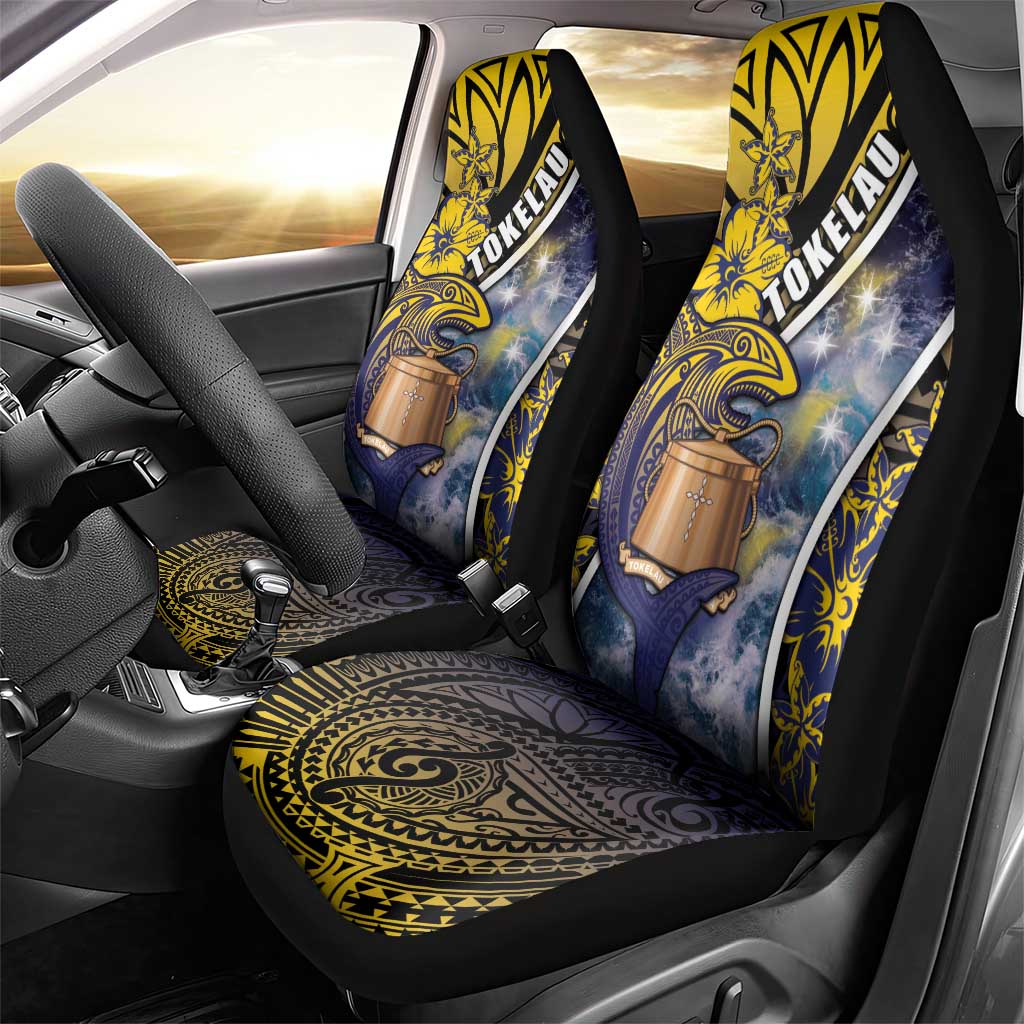 Tokelau Car Seat Cover National Badge Waves Style