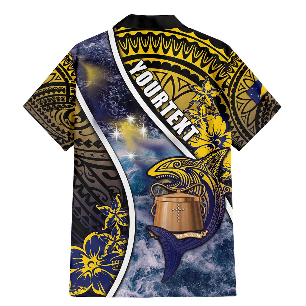 Personalised Tokelau Family Matching Mermaid Dress and Hawaiian Shirt National Badge Waves Style