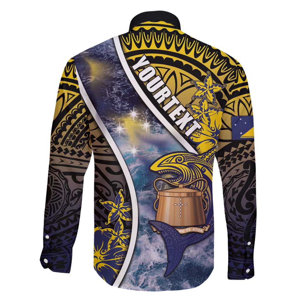 Personalised Tokelau Family Matching Off Shoulder Maxi Dress and Hawaiian Shirt National Badge Waves Style