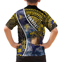 Personalised Tokelau Family Matching Puletasi and Hawaiian Shirt National Badge Waves Style