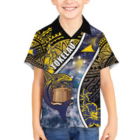 Personalised Tokelau Family Matching Puletasi and Hawaiian Shirt National Badge Waves Style