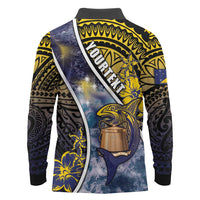 Personalised Tokelau Long Sleeve Polo Shirt National Badge Waves Style