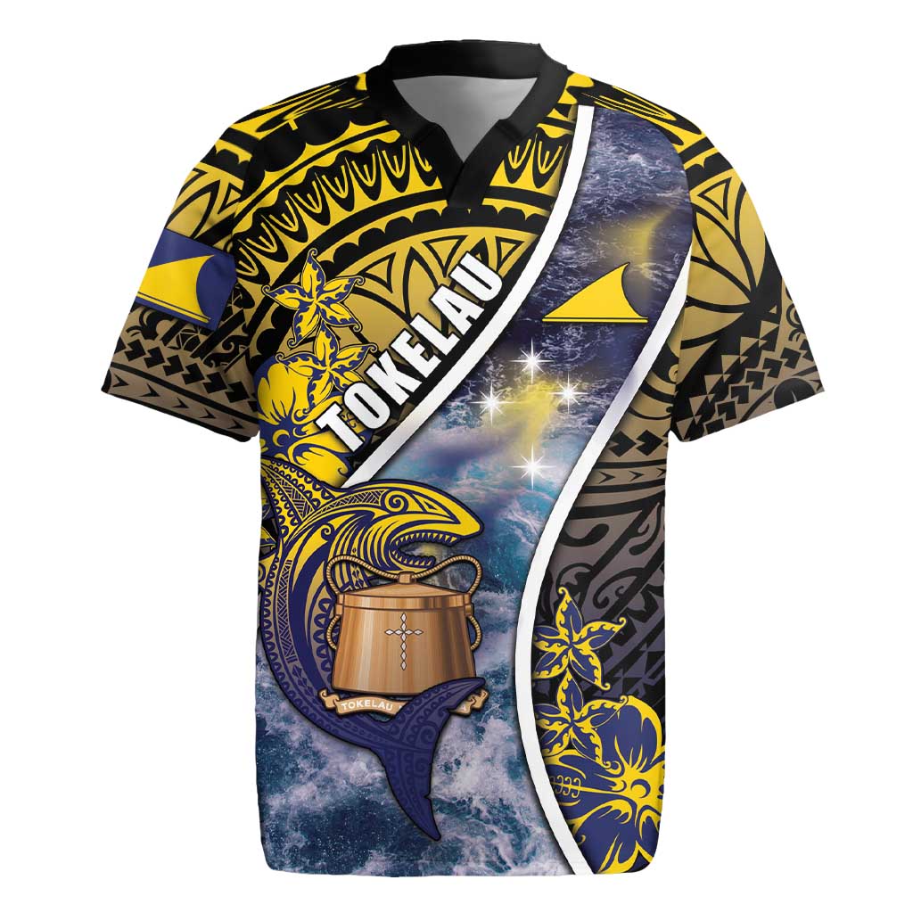 Personalised Tokelau Rugby Jersey National Badge Waves Style