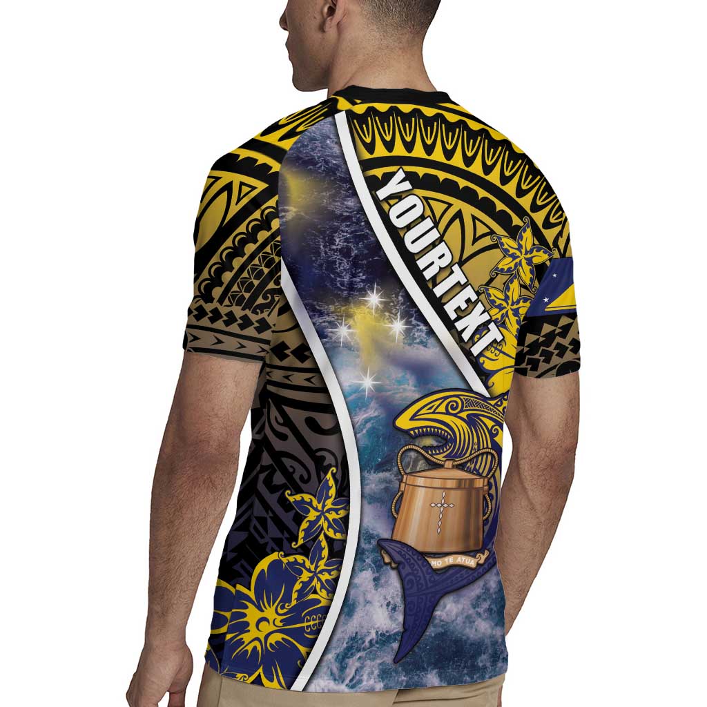 Personalised Tokelau Rugby Jersey National Badge Waves Style