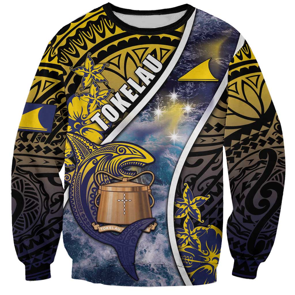Personalised Tokelau Sweatshirt National Badge Waves Style