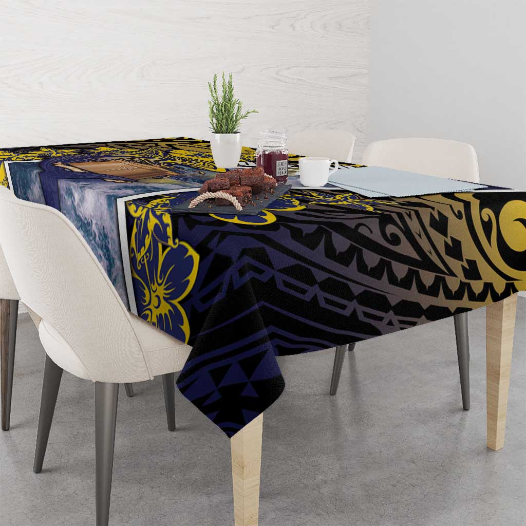 Tokelau Tablecloth National Badge Waves Style