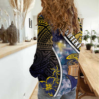 Personalised Tokelau Women Casual Shirt National Badge Waves Style