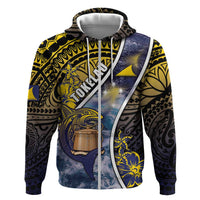Personalised Tokelau Zip Hoodie National Badge Waves Style