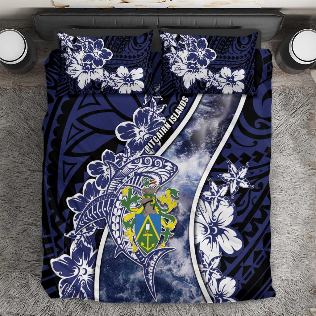 Pitcairn Islands Bedding Set Coat Of Arms Waves Style