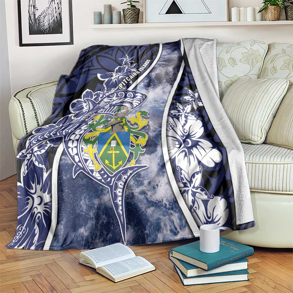 Pitcairn Islands Blanket Coat Of Arms Waves Style
