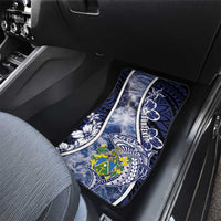 Pitcairn Islands Car Mats Coat Of Arms Waves Style