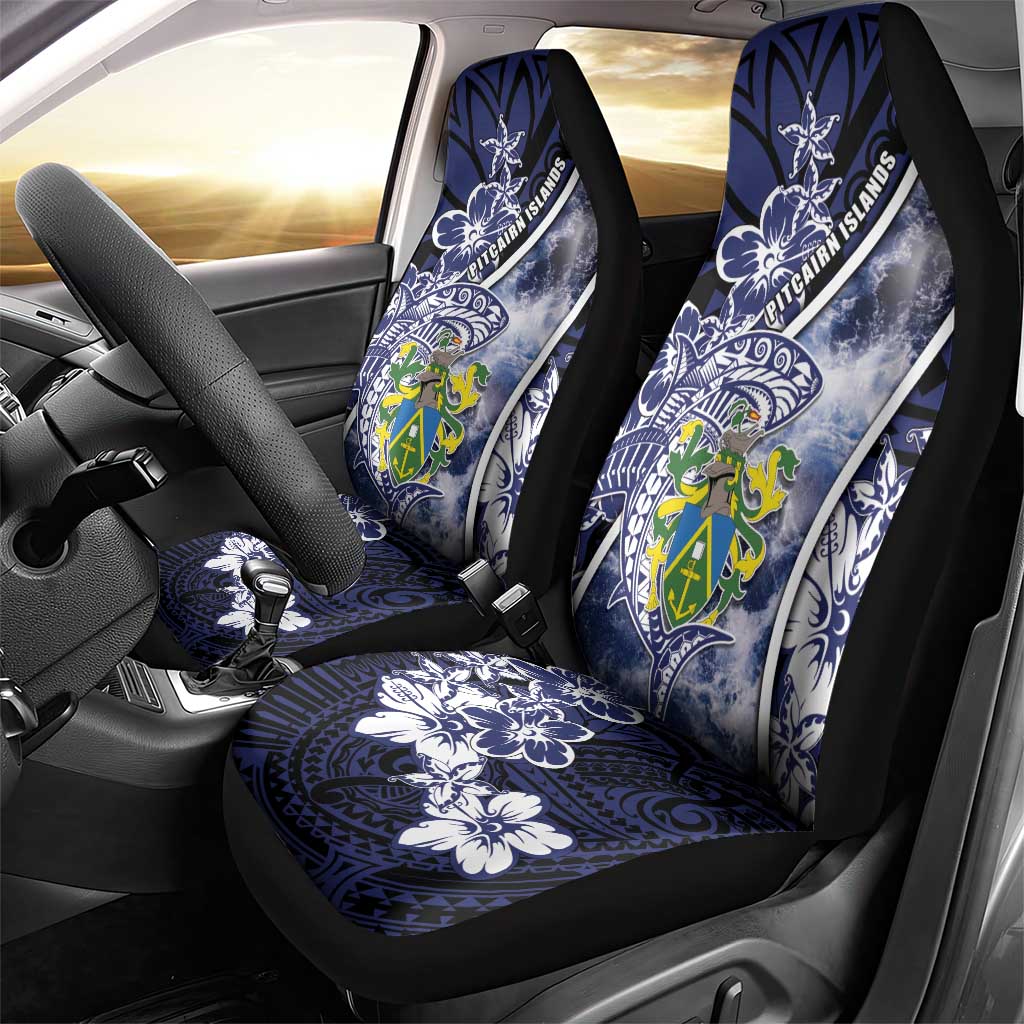 Pitcairn Islands Car Seat Cover Coat Of Arms Waves Style
