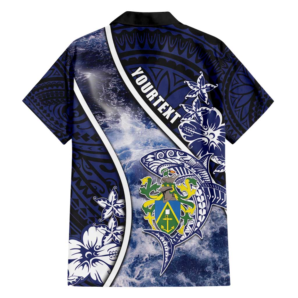 Personalised Pitcairn Islands Family Matching Long Sleeve Bodycon Dress and Hawaiian Shirt Coat Of Arms Waves Style