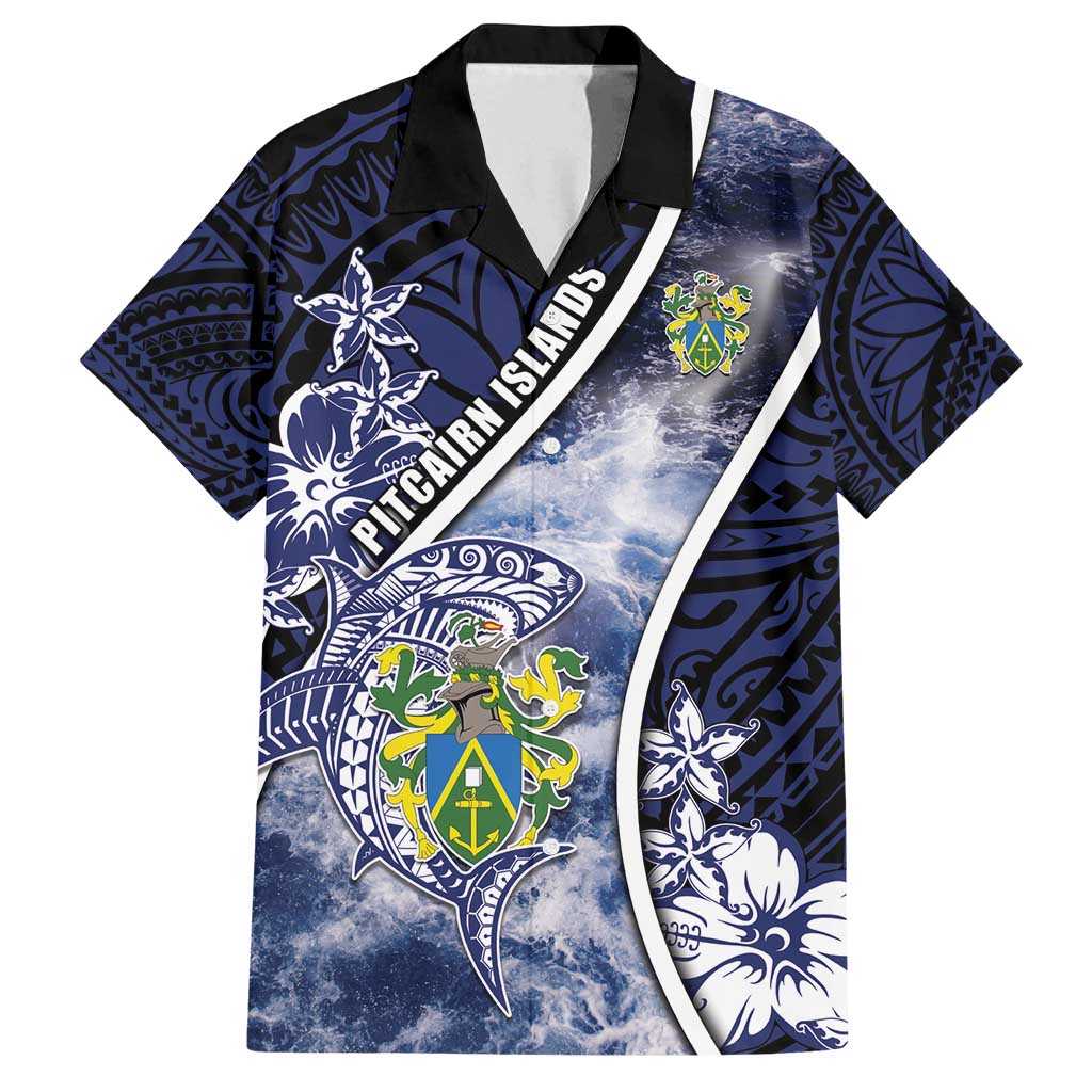Personalised Pitcairn Islands Family Matching Tank Maxi Dress and Hawaiian Shirt Coat Of Arms Waves Style