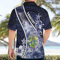 Personalised Pitcairn Islands Hawaiian Shirt Coat Of Arms Waves Style