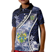 Personalised Pitcairn Islands Kid Polo Shirt Coat Of Arms Waves Style
