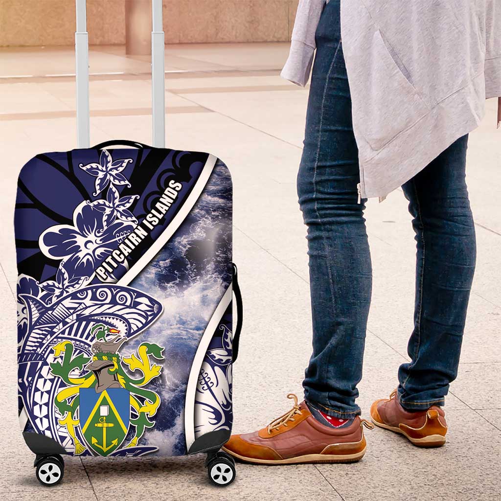 Pitcairn Islands Luggage Cover Coat Of Arms Waves Style