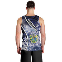Personalised Pitcairn Islands Men Tank Top Coat Of Arms Waves Style