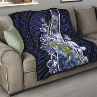 Pitcairn Islands Quilt Coat Of Arms Waves Style