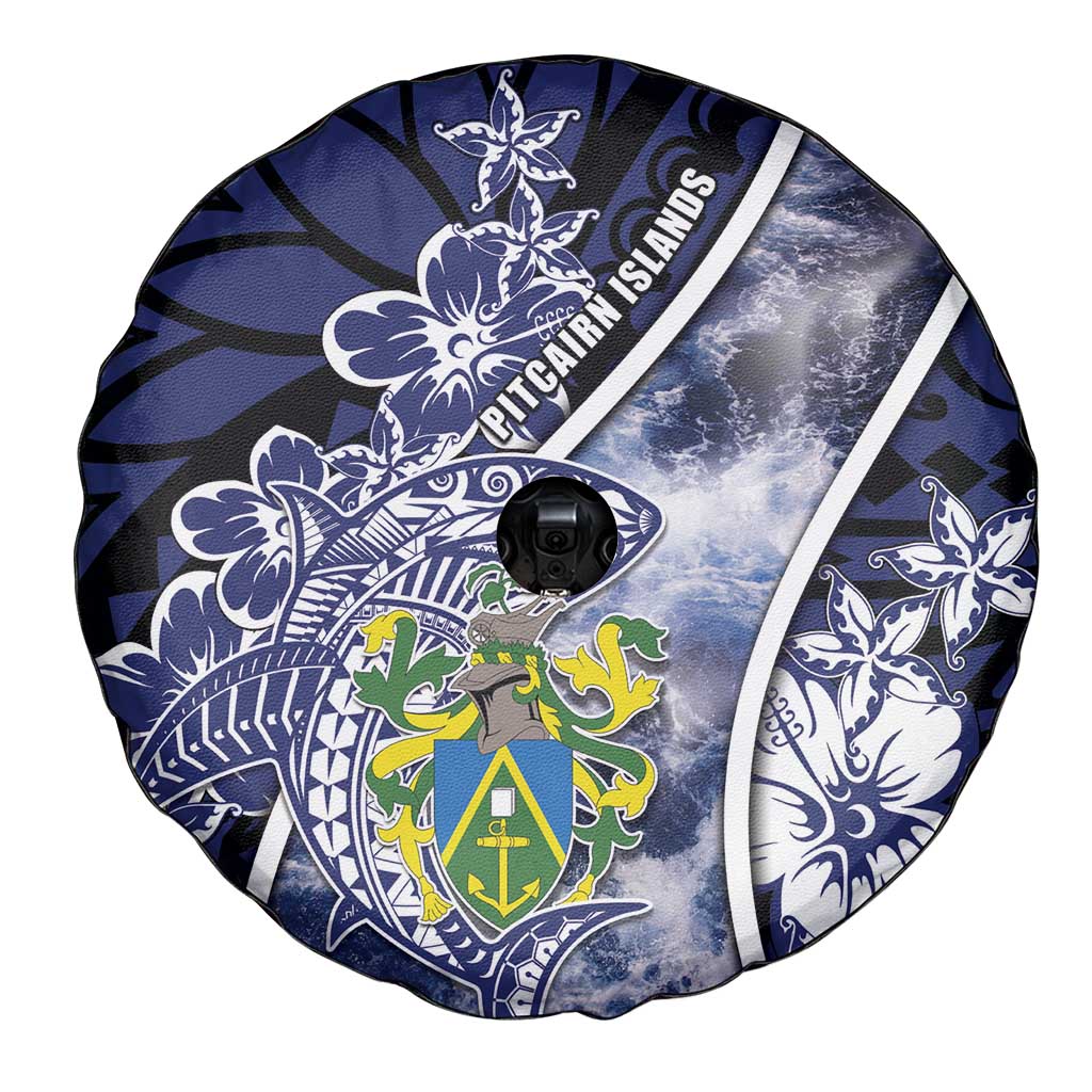 Pitcairn Islands Spare Tire Cover Coat Of Arms Waves Style