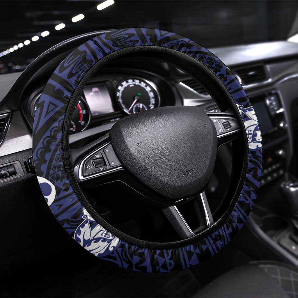 Pitcairn Islands Steering Wheel Cover Coat Of Arms Waves Style