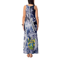 Personalised Pitcairn Islands Tank Maxi Dress Coat Of Arms Waves Style