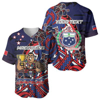 Personalised Samoa Wrestling Baseball Jersey Polynesian Warrior Funny Style DT05 - Polynesian Pride